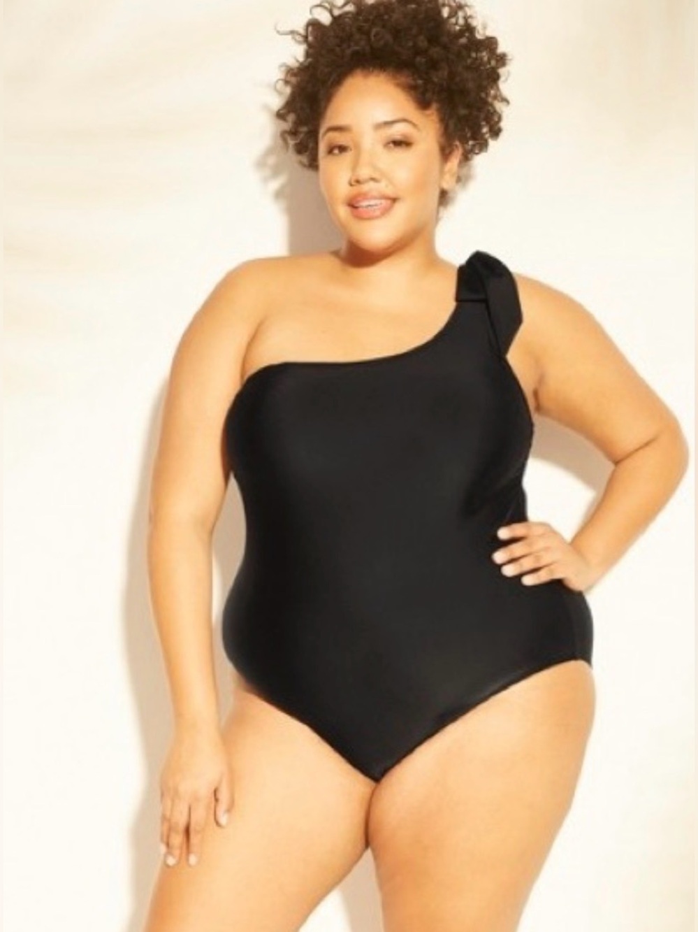 NWT old navy XL ribbed one shoulder black swimsuit